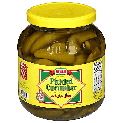 ZIYAD PICKLED CUCUMBERS 70/90 JARS 32 OZ