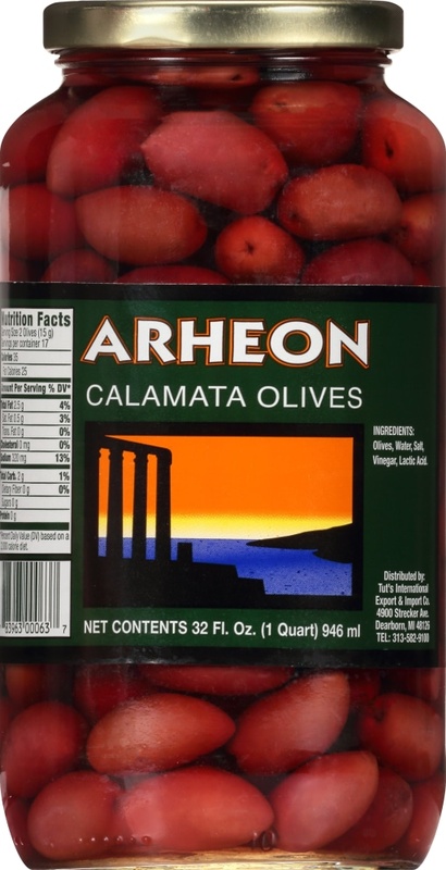 AREHEON CALAMATA OLIVES 32 OZ.