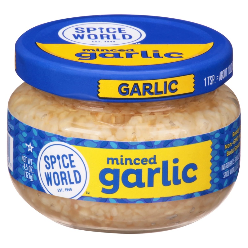 SPICE WORLD MINCED GARLIC 4.5 OZ