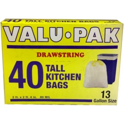 Tall kitchen bags 40 bags
