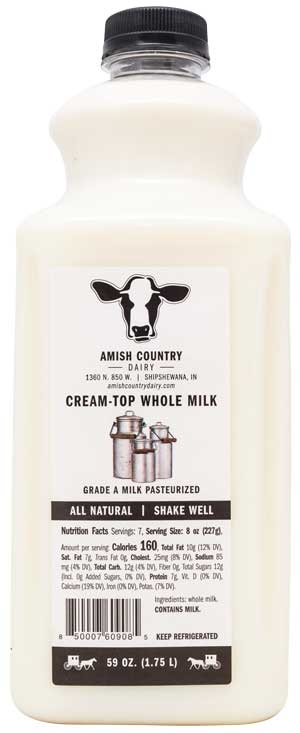 CREAM-TOP WHOLE MILK HALF GALLON